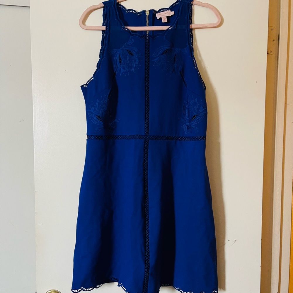 Ted Baker Royal Blue Scoop Neck Mini Dress✨